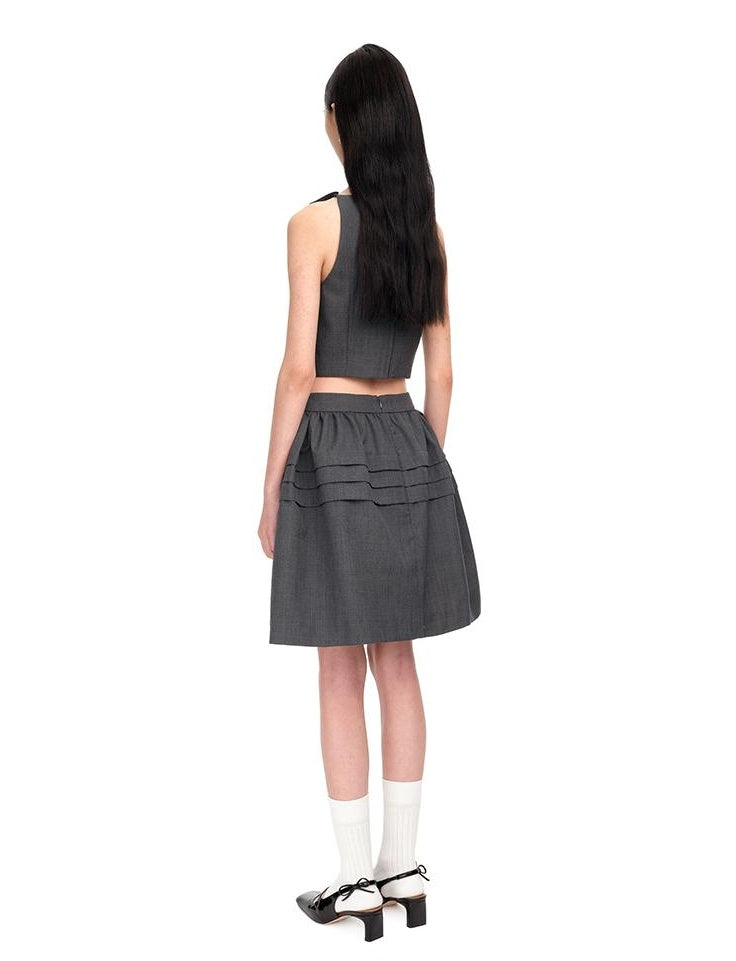 Elegant High-Waist Puff Skirt for Women