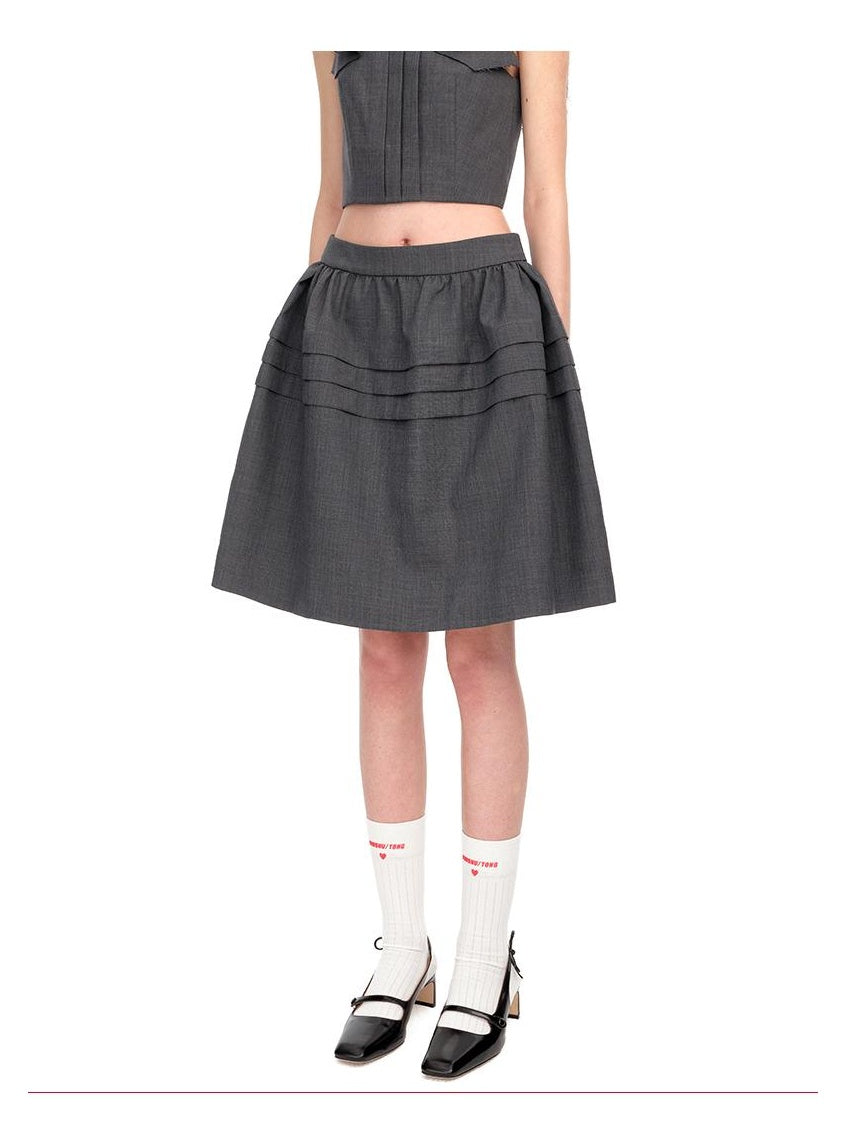 Elegant High-Waist Puff Skirt for Women