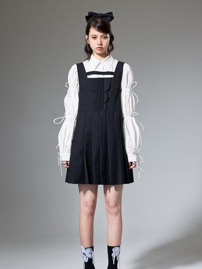 DIDDI MODA Elegant Hollow Out A Line Mini Dress
