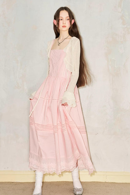 DIDDI MODA Elegant Lace V Neck Summer Sheer Cover Up With Ruffles