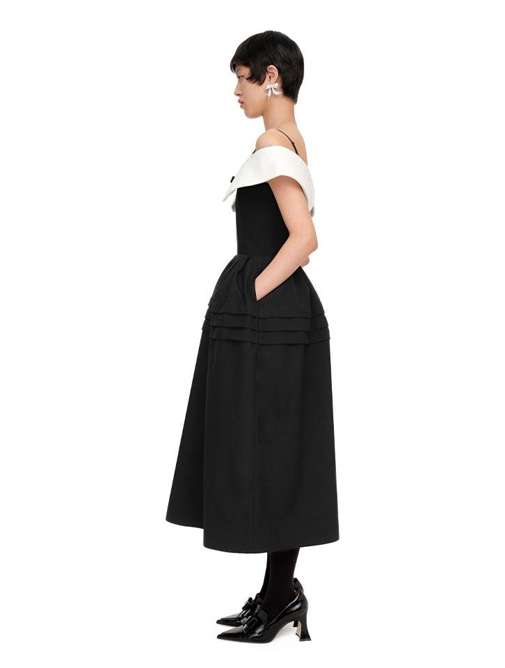 Elegant Off-Shoulder Long Dress with Fashionable Design