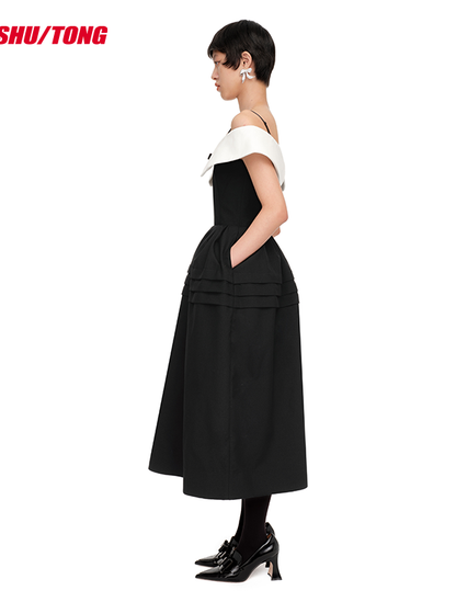 Elegant Off-Shoulder Long Dress with Fashionable Design