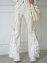 WSW WUSHENWU Elegant Off White Lace Casual Pants Versatile Chic