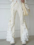 Elegant Off White Lace Casual Pants Versatile Chic