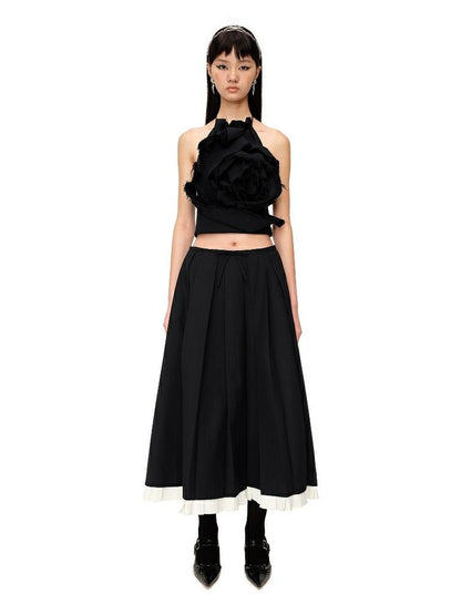 Elegant Pleated Maxi Skirt with Feminine Design