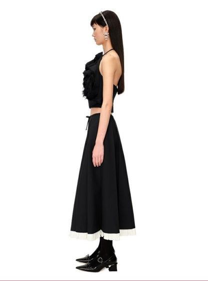 Elegant Pleated Maxi Skirt with Feminine Design