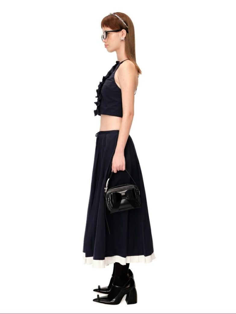 Elegant Pleated Maxi Skirt with Feminine Design