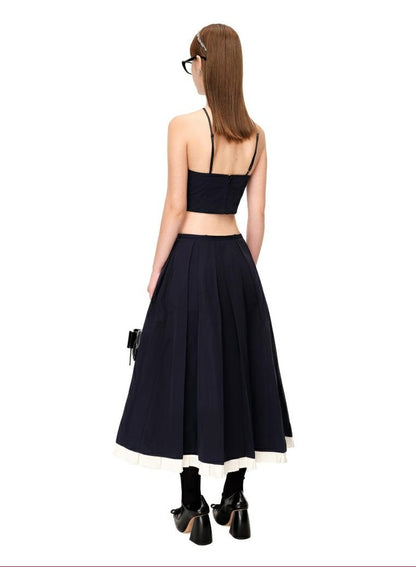 Elegant Pleated Maxi Skirt with Feminine Design