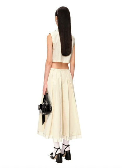 Elegant Pleated Maxi Skirt with Feminine Design