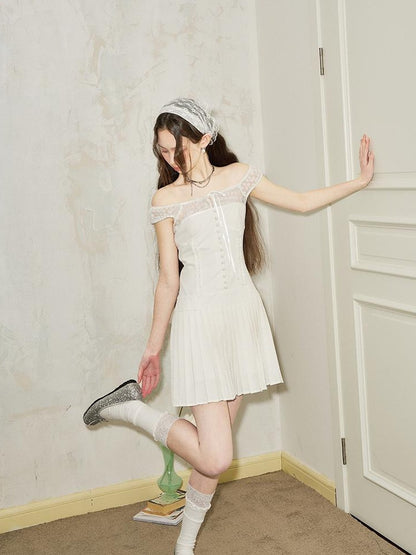 DIDDI MODA Elegant Pleated Wrap Dress With Flowy Silhouette