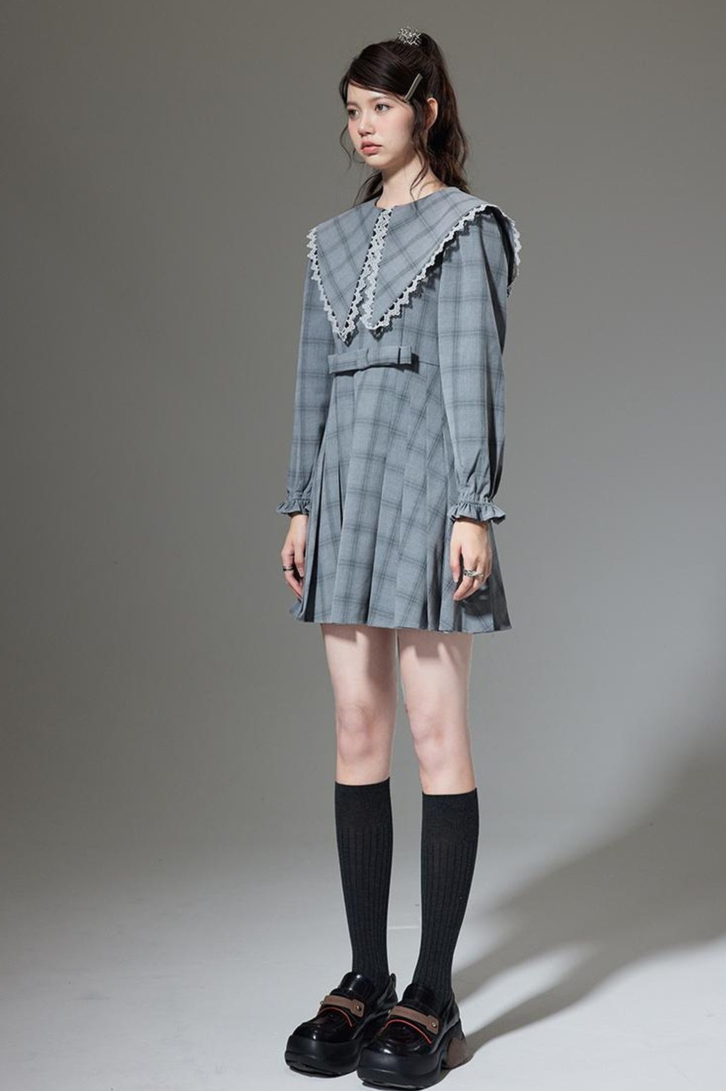 DIDDI MODA Elegant Princess Cotton A Line Dress With Bow Crystal