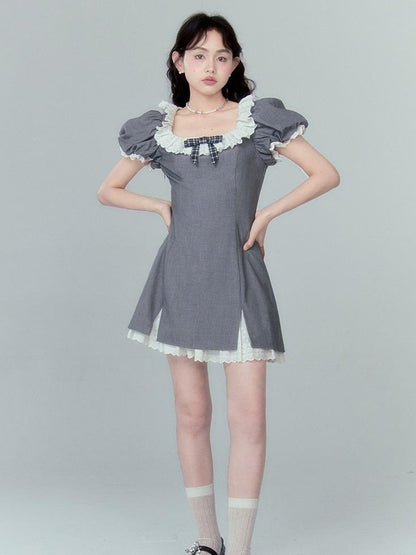 Elegant Qipao Bubble Sleeve Dress