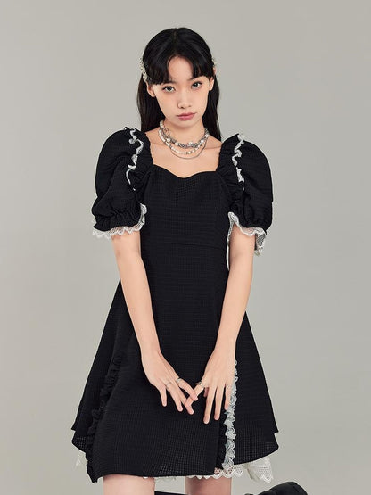 Elegant Qipao Bubble Sleeve Dress