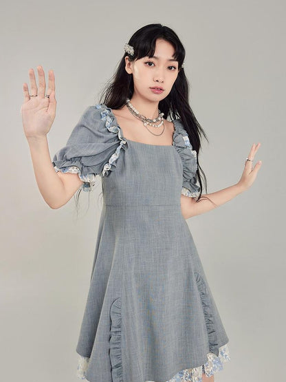 Elegant Qipao Bubble Sleeve Dress