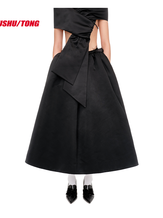 Elegant Retro Asymmetrical Spring Skirt Women&