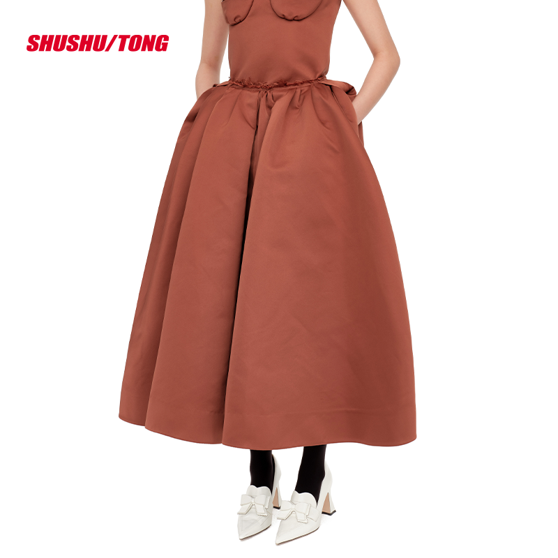 Elegant Retro Asymmetrical Spring Skirt Women&