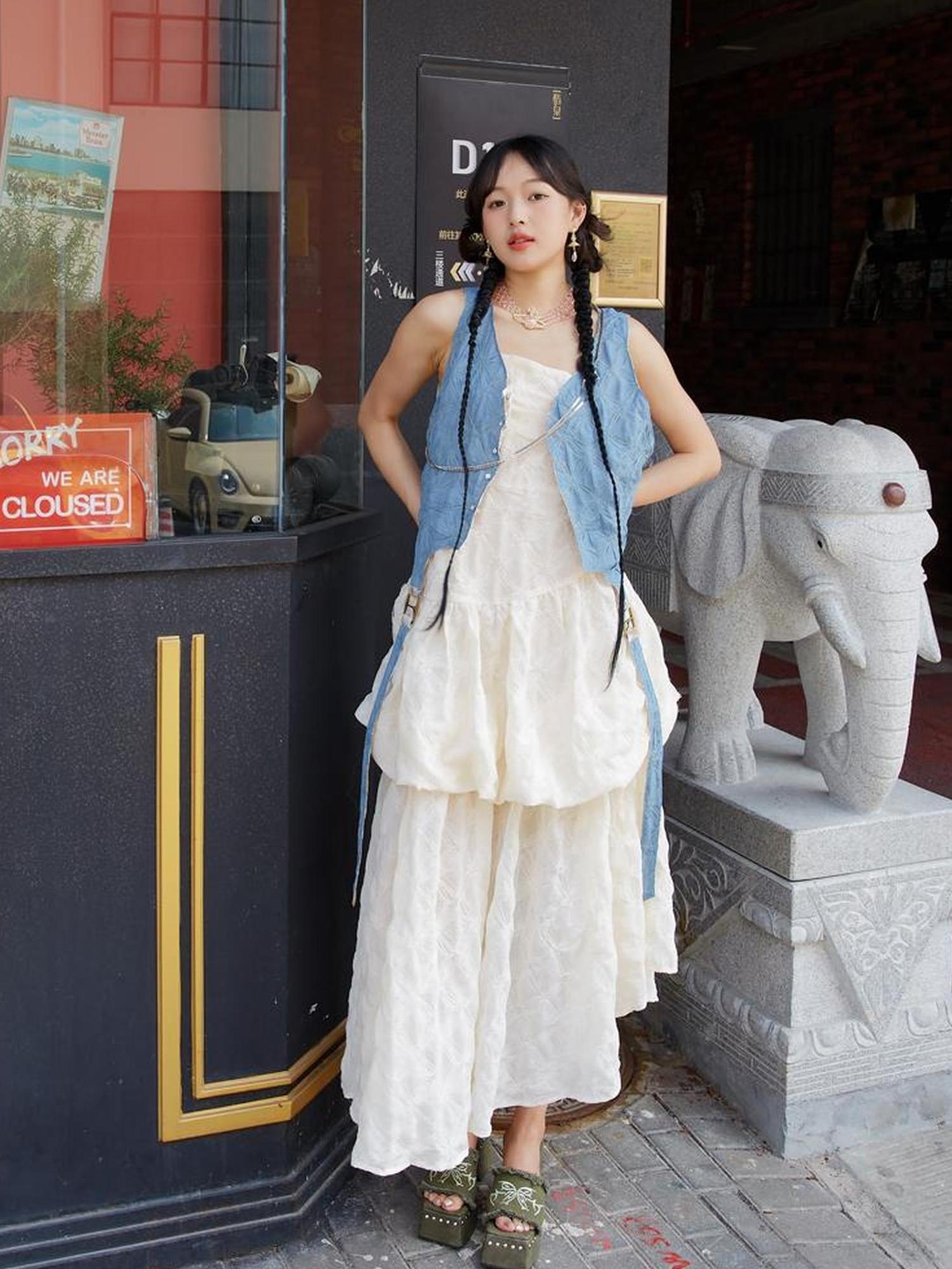 Sweet Mi Elegant Reversible Lace Vest Free Size