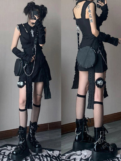 Elegant Satin Slit Dress SML Low Iron Hand Wash