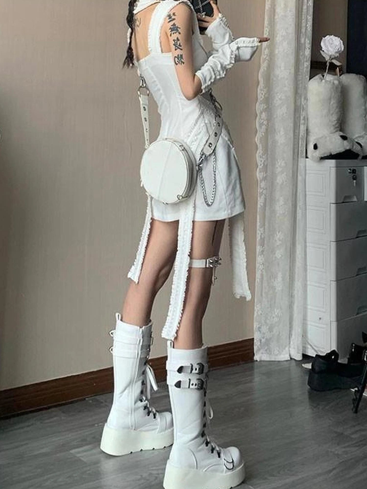 Elegant Satin Slit Dress SML Low Iron Hand Wash