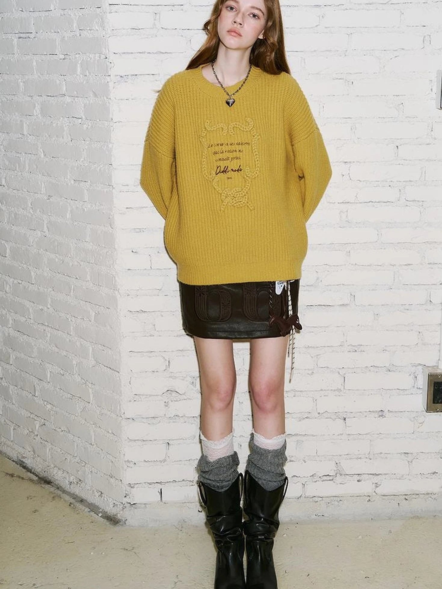 Elegant Tape Embroidered Letter Sweater