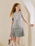 DIDDI MODA Elegant V Neck Lace Bow Ruffle Knit Dress
