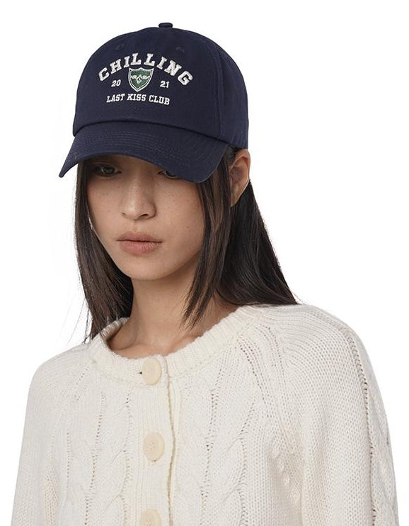 Embroidered Baseball Cap with Preppy Style Badge