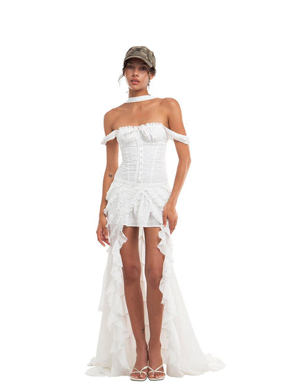 SweetChilling Embroidered Bodycon Waist Sashay Slit Maxi Dresses
