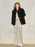DIDDI MODA Embroidered Mandarin Collar Blazer With Crystal Studs