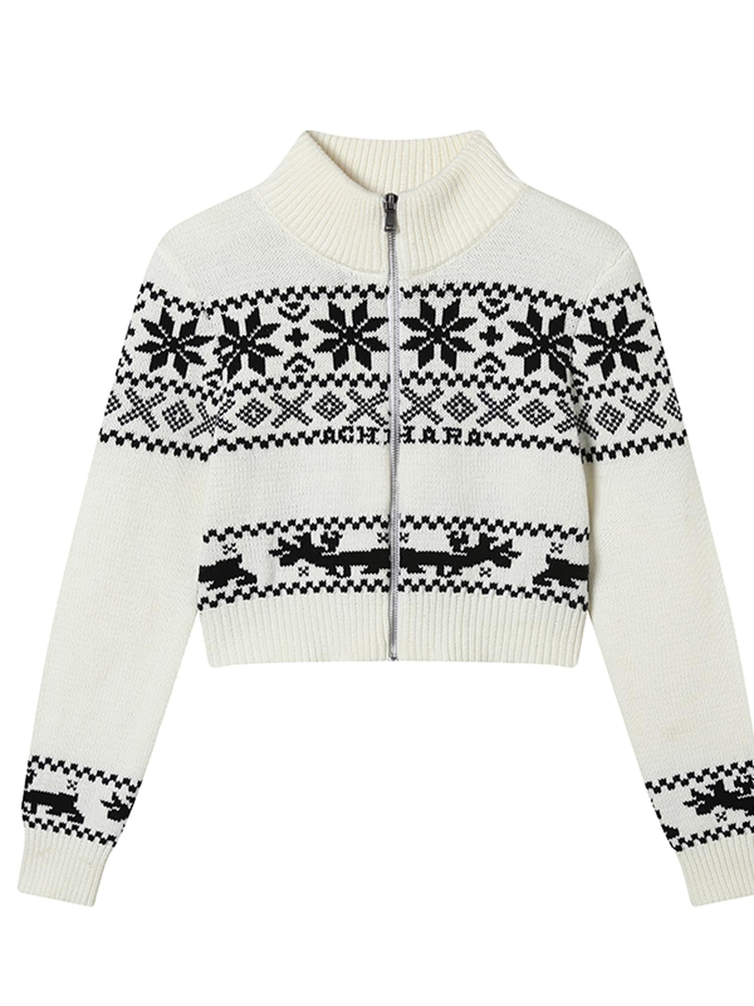 Achihara Emo Xmas Deer Knit Cardigan