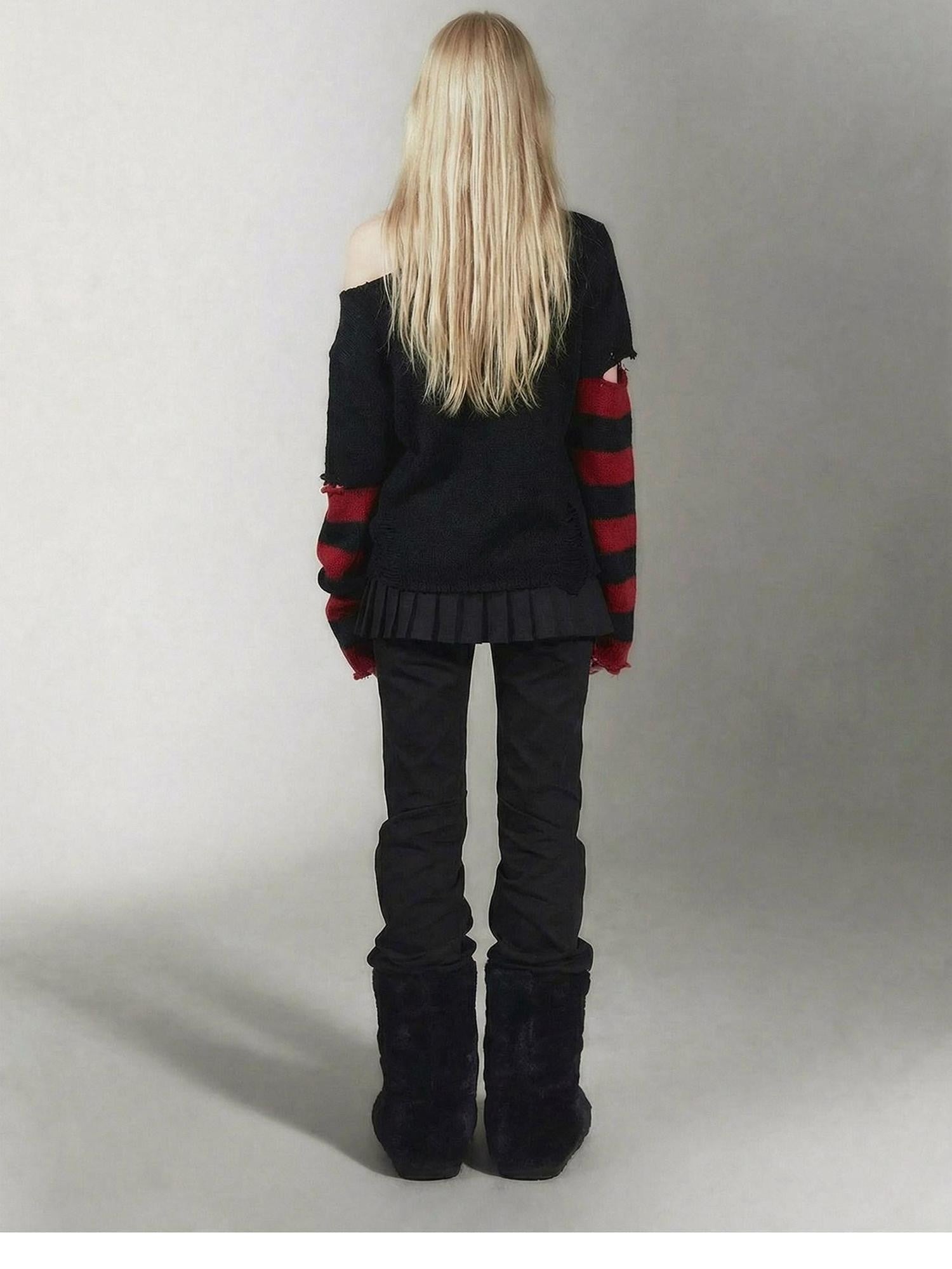 Emoha Black Wing Print Ruched High Stretch Slim Punk Women&