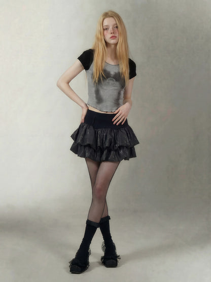 Emoha Black Witch Puffy Punk Ballet High Waist Women&