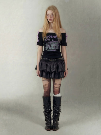 Emoha Black Witch Puffy Punk Ballet High Waist Women&