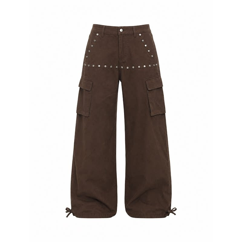 Emoha_Brown_Cargo_Multi_Pocket_Studded_Curved_Women&