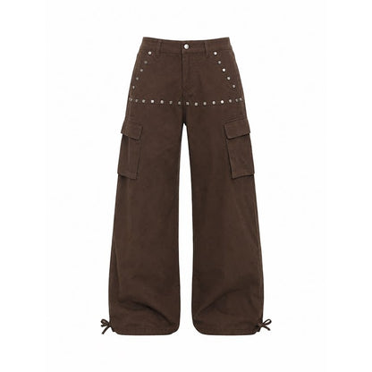 Emoha_Brown_Cargo_Multi_Pocket_Studded_Curved_Women&