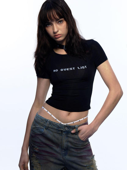 Emoha Cropped Printed Slogan Slim Fit Quick Dry Women&