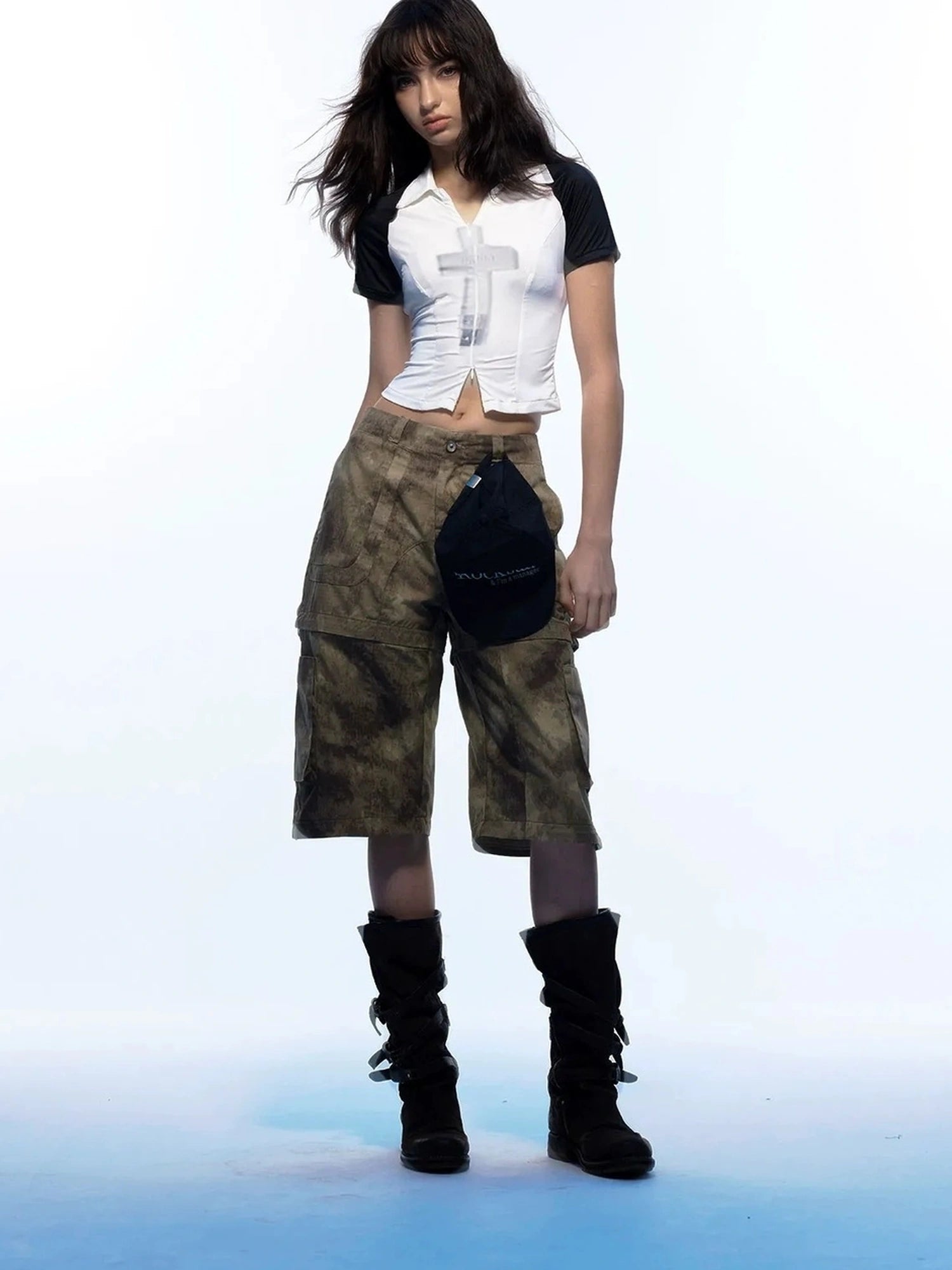 Emoha Cross Design Y2k Stretch Sportswear