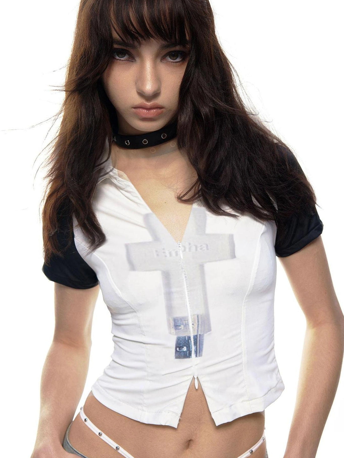 Emoha Cross Design Y2k Stretch Sportswear