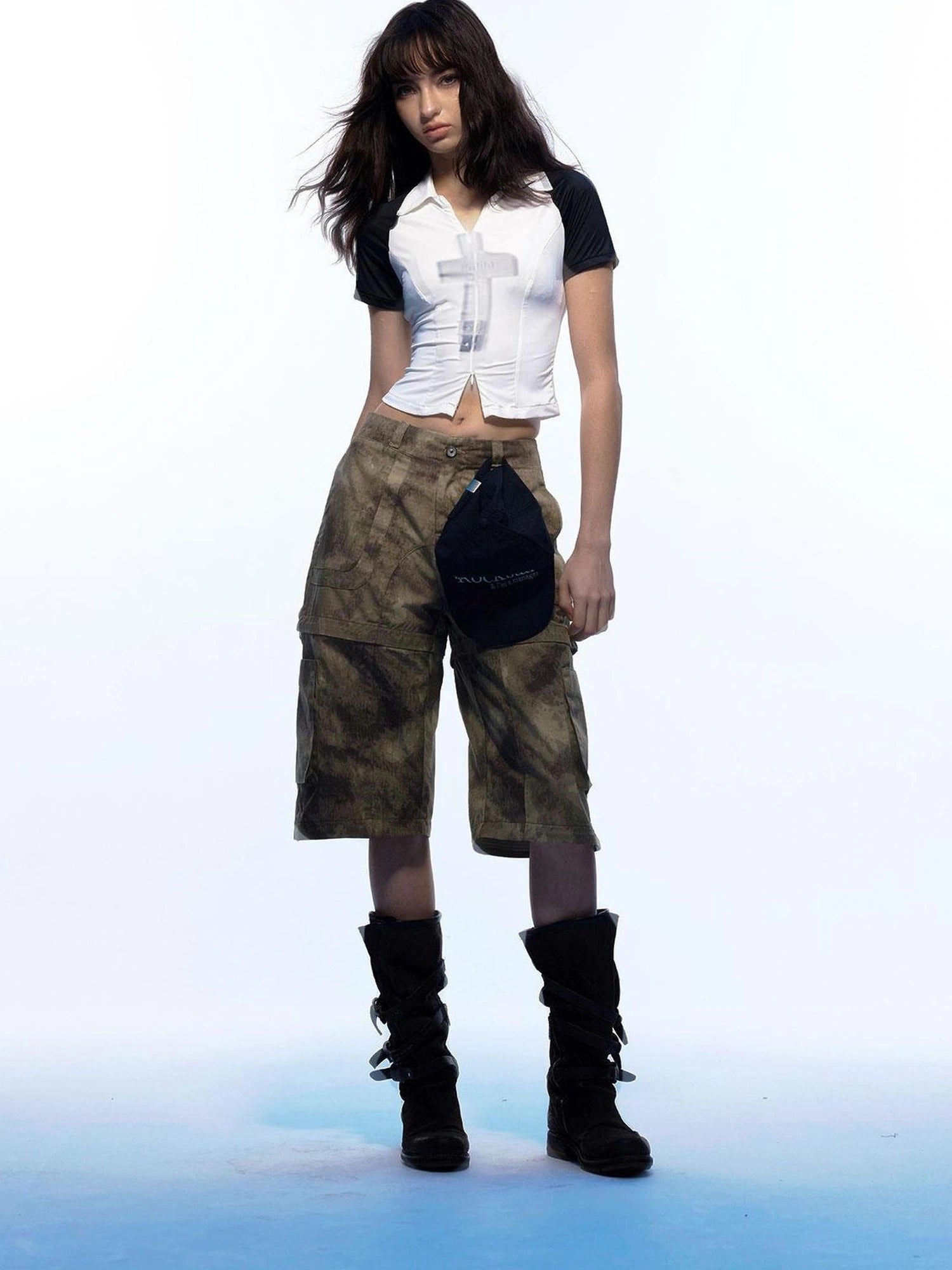 Emoha Cross Design Y2k Stretch Sportswear