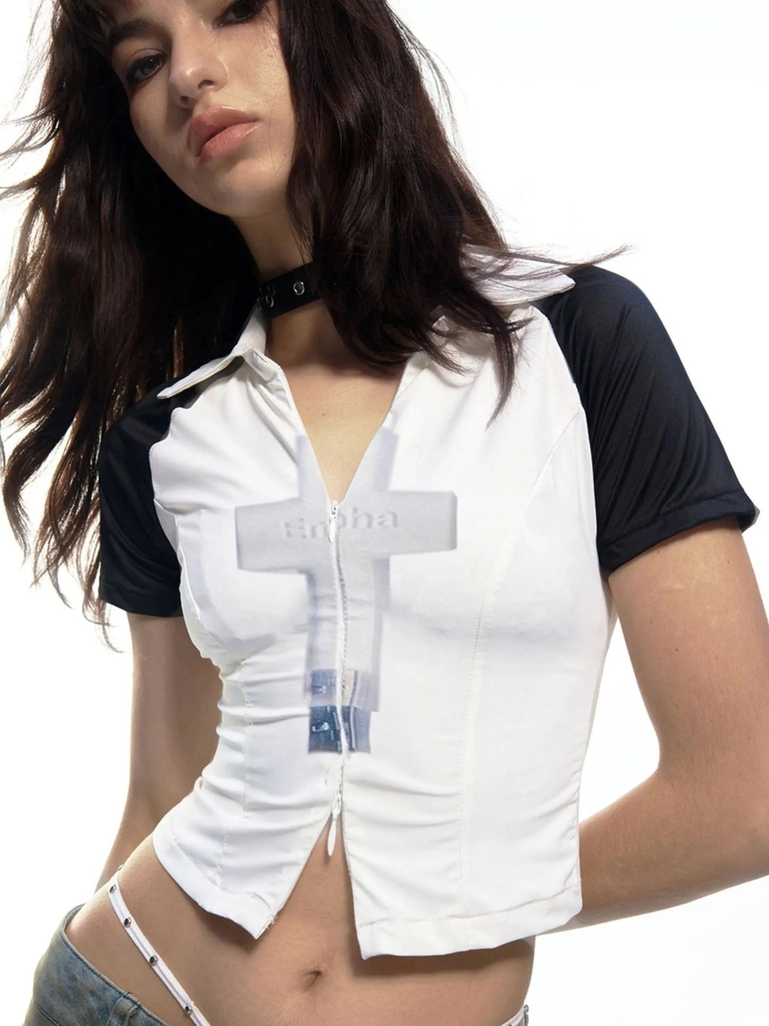 Emoha Cross Design Y2k Stretch Sportswear