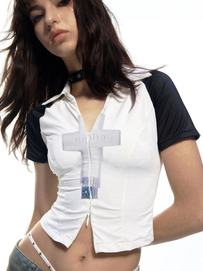 Emoha Cross Design Y2k Stretch Sportswear