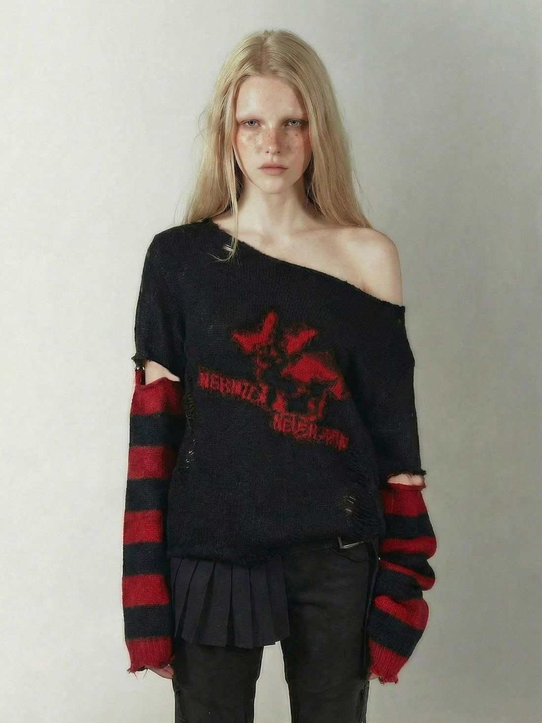 Emoha Detachable Knitted Punk Bat Rabbit Women&