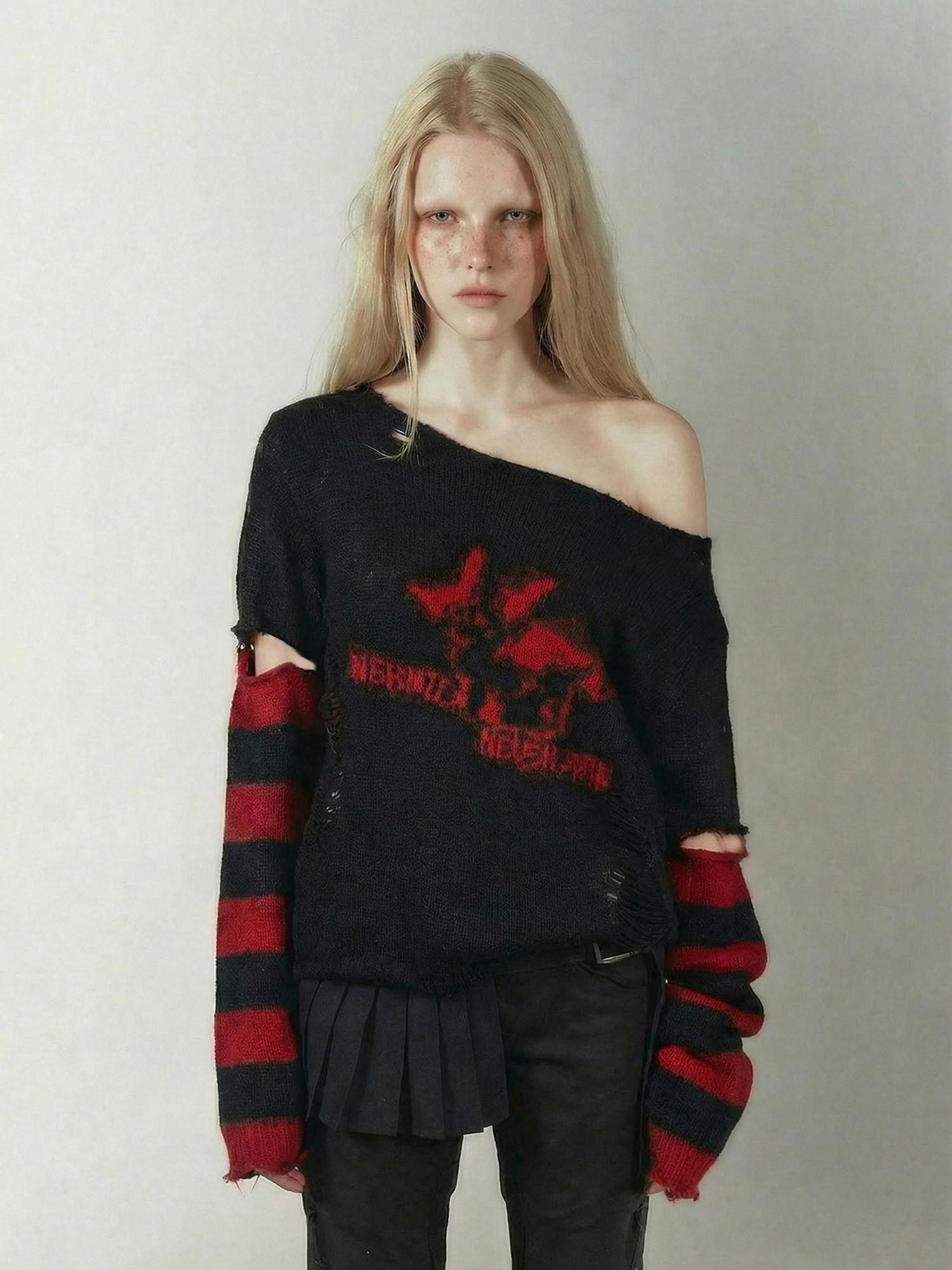 Emoha Detachable Knitted Punk Bat Rabbit Women&