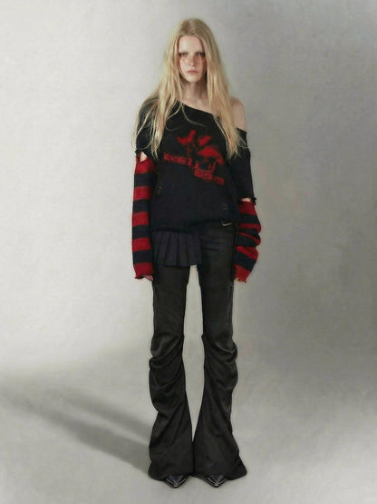 Emoha Detachable Knitted Punk Bat Rabbit Women&