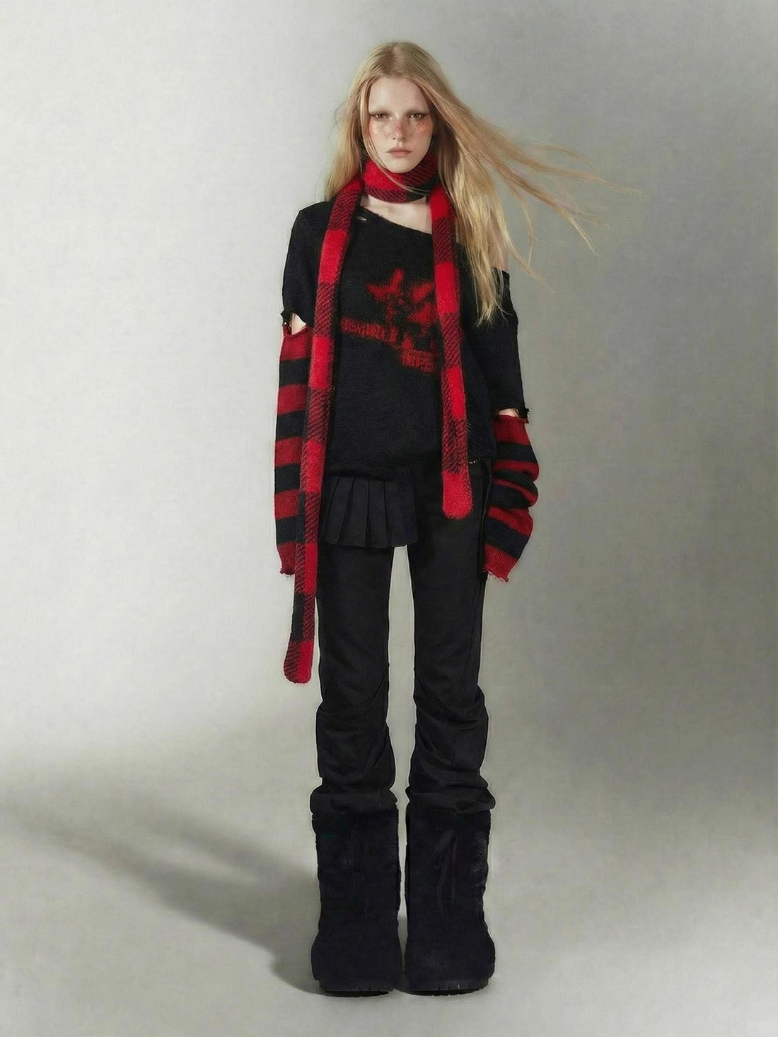 Emoha Detachable Knitted Punk Bat Rabbit Women&