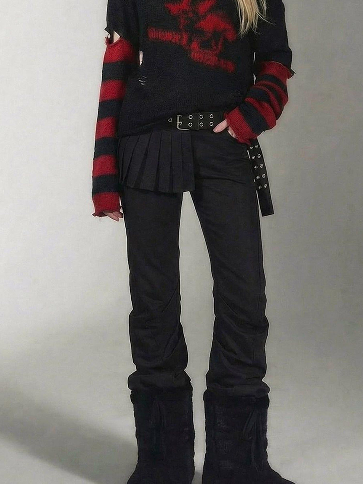 Emoha Detachable Knitted Punk Bat Rabbit Women&