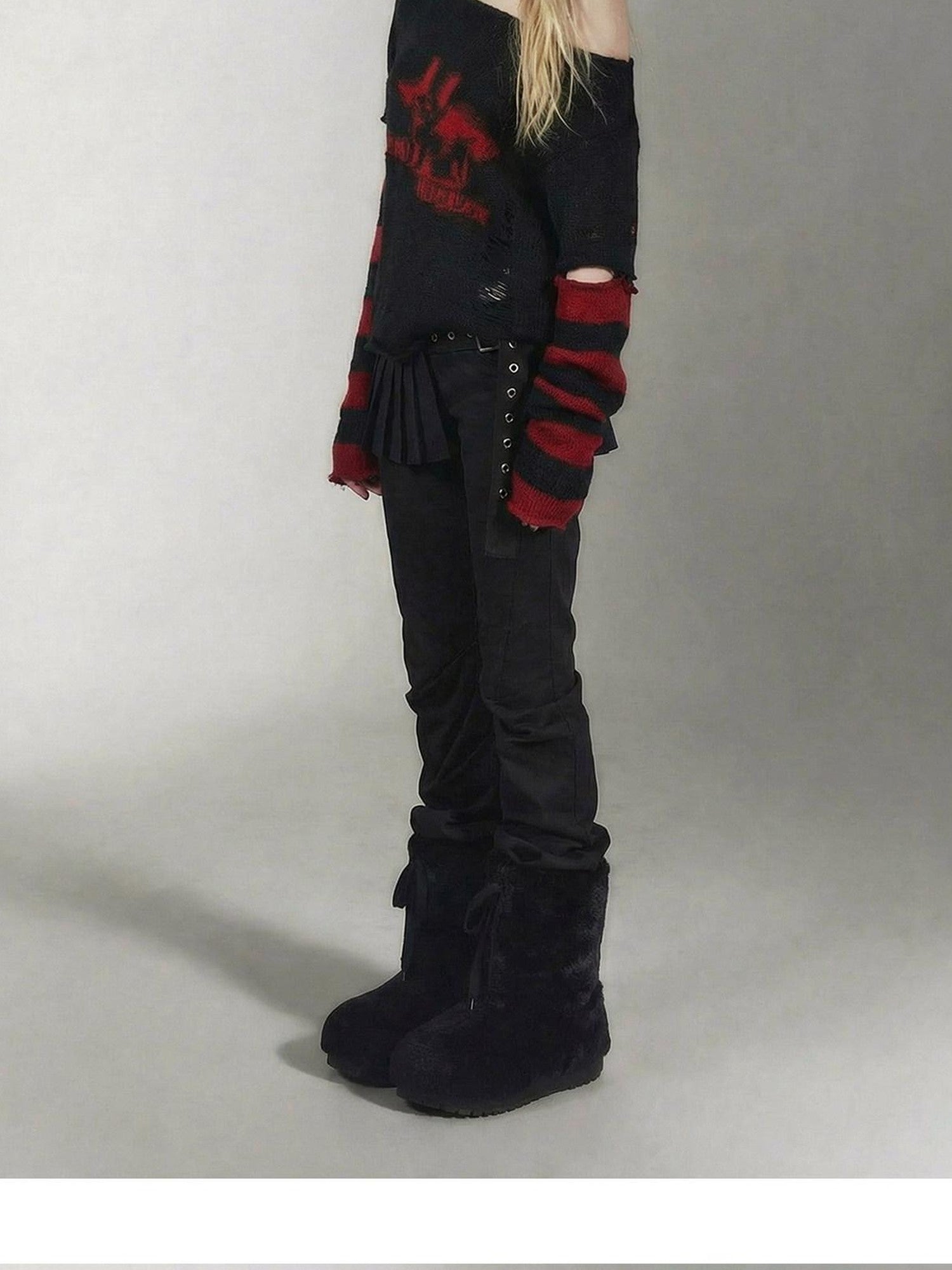 Emoha Detachable Knitted Punk Bat Rabbit Women&