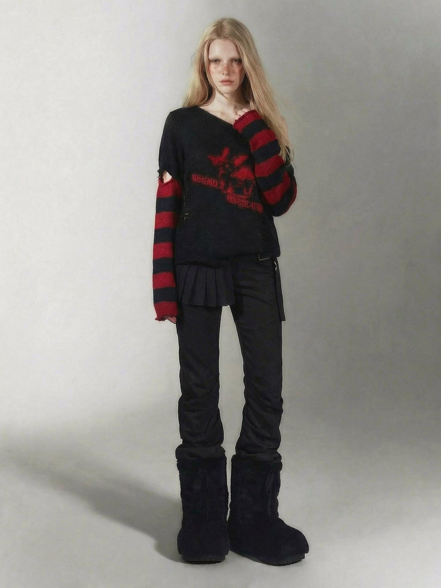 Emoha Detachable Knitted Punk Bat Rabbit Women&