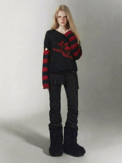 Emoha Detachable Knitted Punk Bat Rabbit Women&