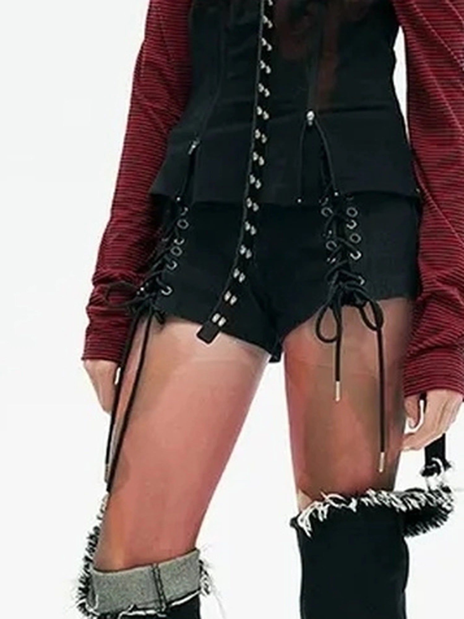 Emoha Detachable Snake Print Y2k Denial Leggings