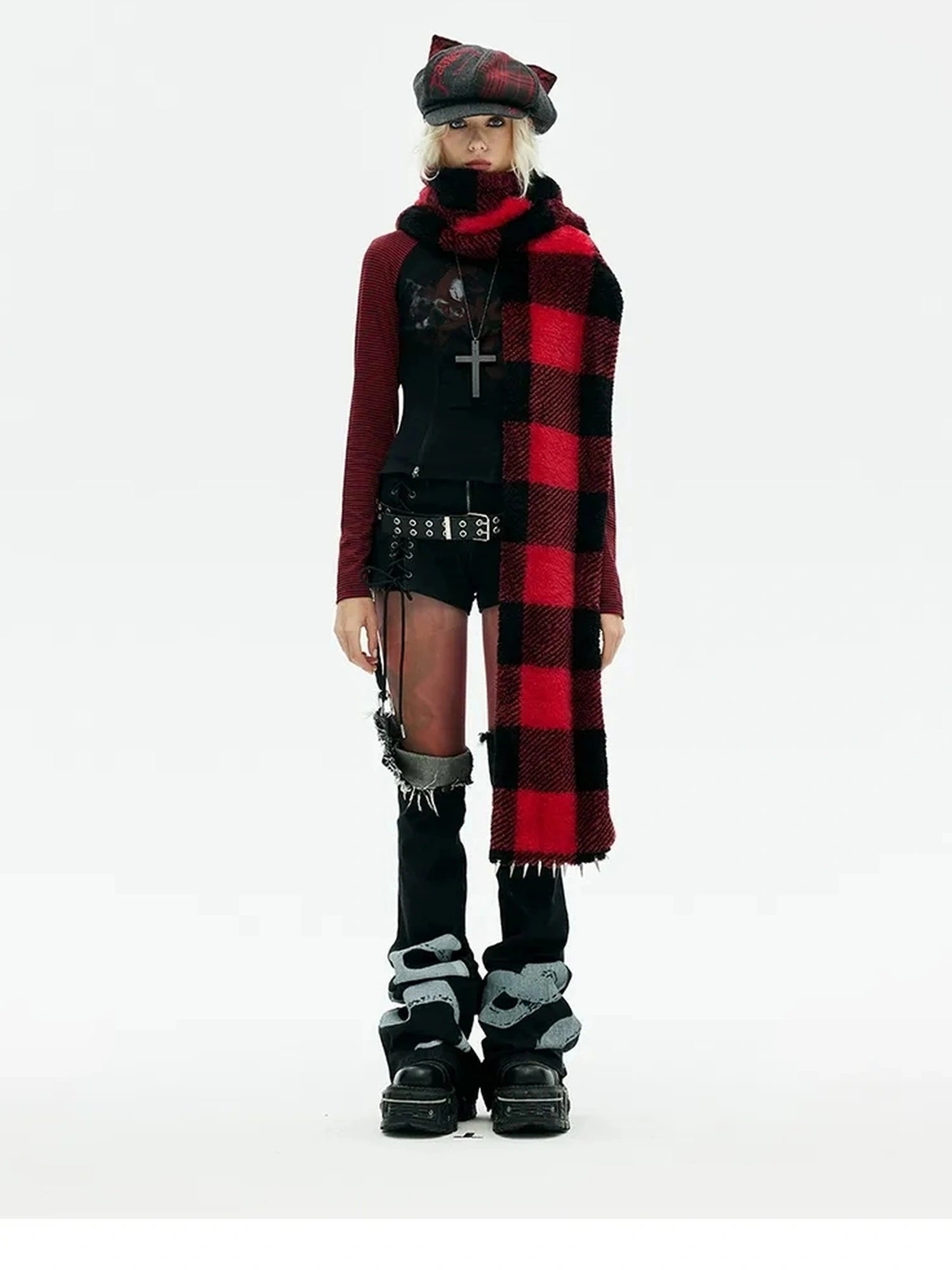 Emoha Detachable Snake Print Y2k Denial Leggings